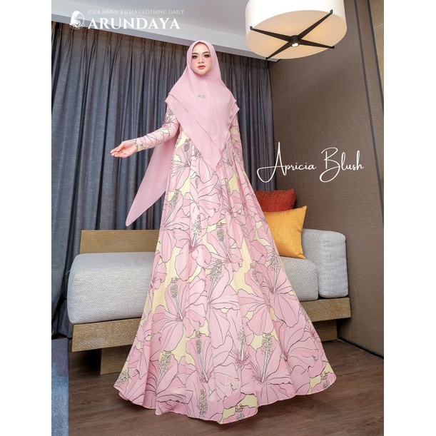 gamis apricia blush dress syari joza clothing