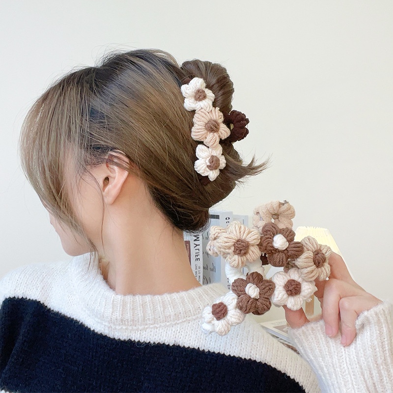 Bellini - Jepit dan bando dewasa motif bunga rajut premium