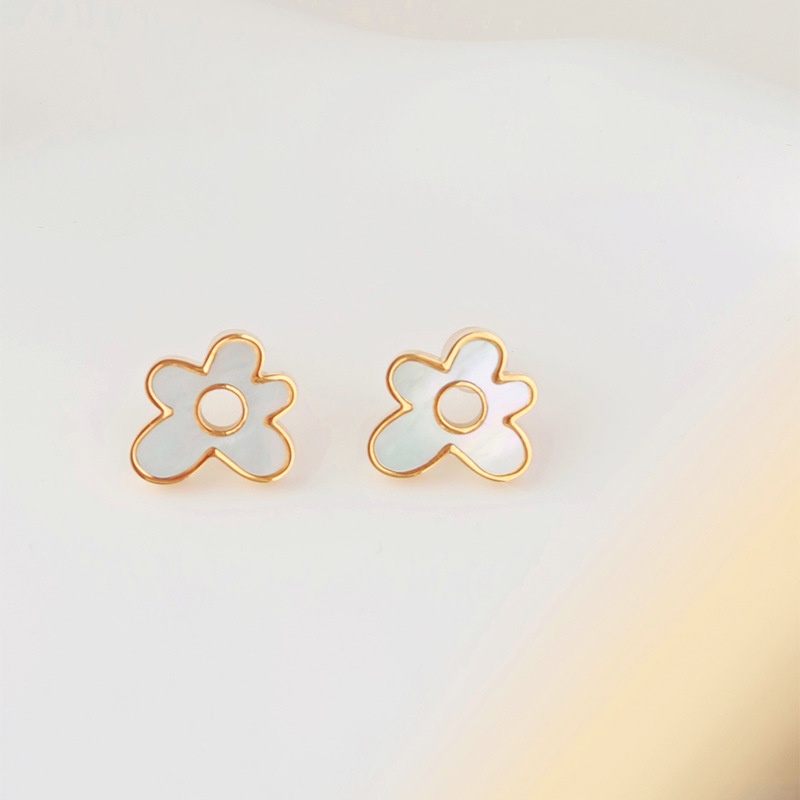 Kalung anting bunga abstrak Titanium stainless steel 316L harga grosir bisa bayar di tempat