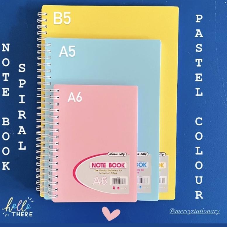 

I85 Note Book A5 dan B5 Spiral Cover Plastik Tebal Notebook Spiral B5 Buku Pastel Color CUCI GUDANG ⇨