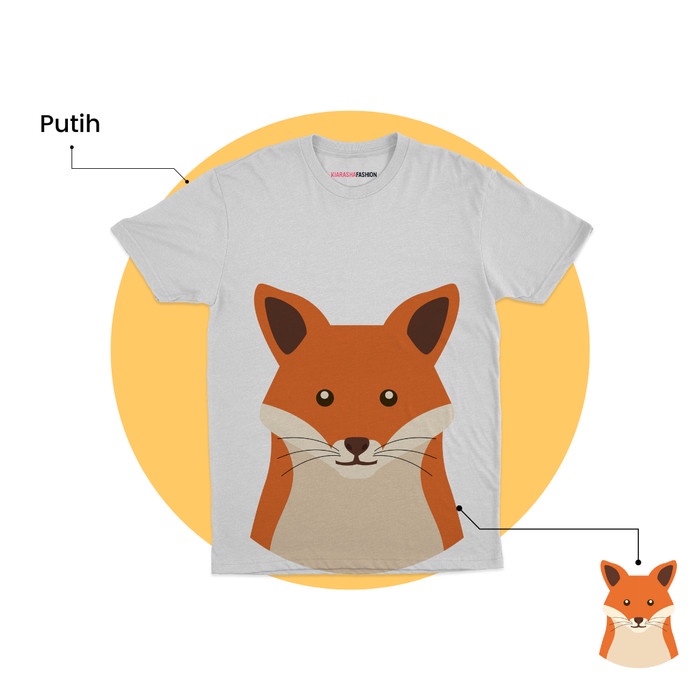 Kaos Anak Motif Safari - Fox - Putih, 1
