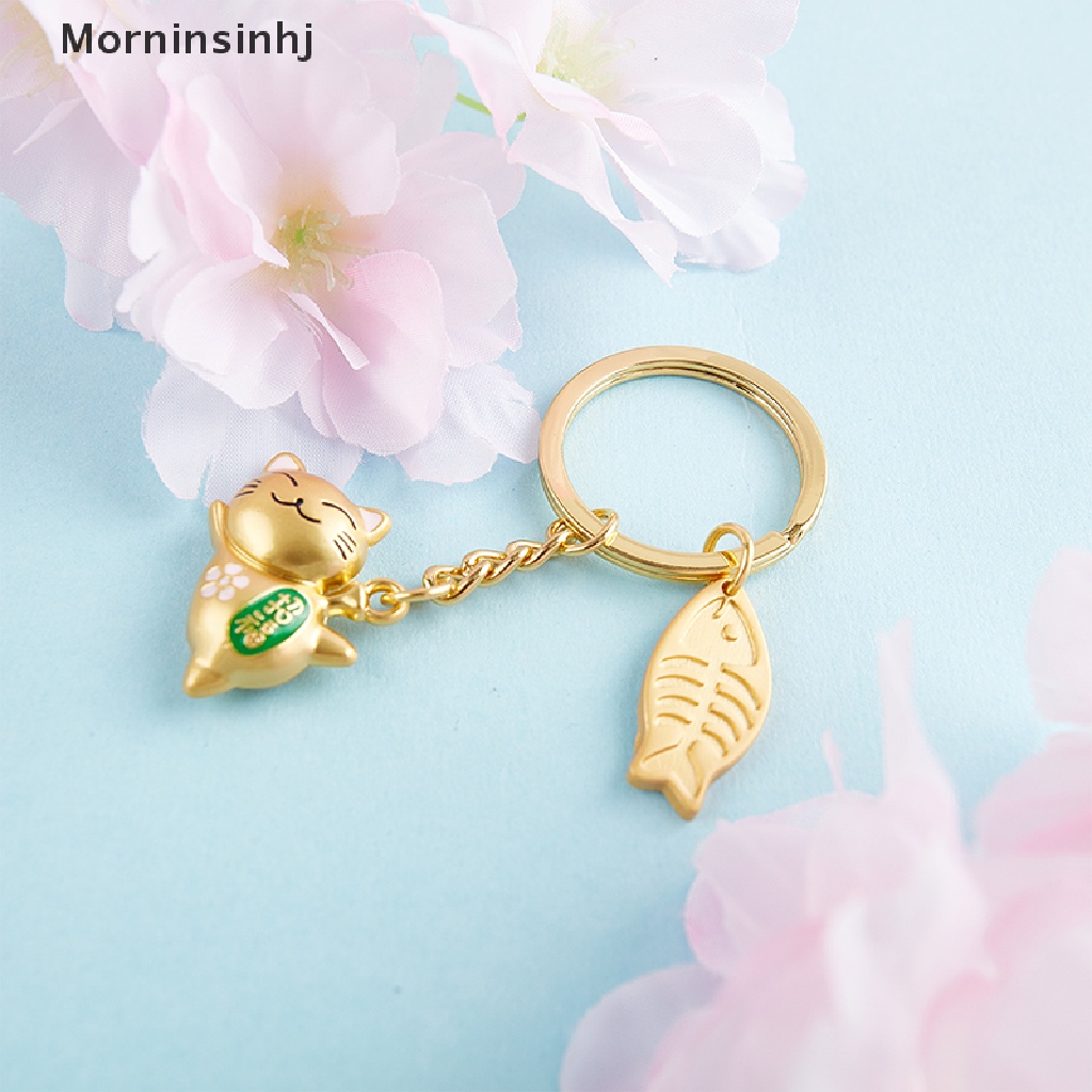 Mornin Jepang Lucky Cat Keychain Kawaii Pernak Pernik Aksesori Tas Mobil Liontin Keychain Hadiah id