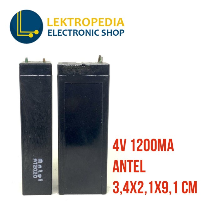 Aki 4v 1200mA ANTEL Accu 4volt 1200mAH 1,2A 1.2A Kering Baterai Senter