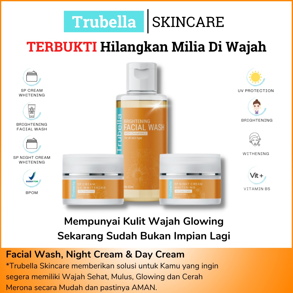 Trubella Skincare Penghilang Milia Cream Malam Penghilang Milia Di Wajah Krim Penghilang Milia Facia