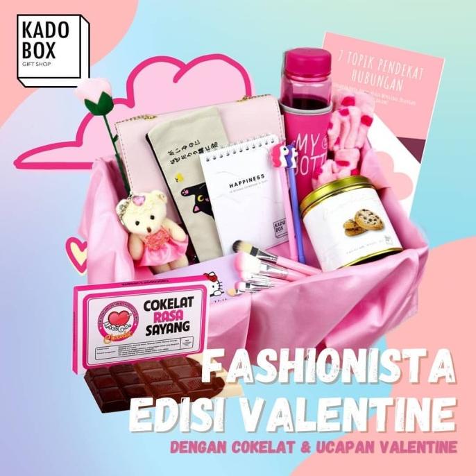 

Spesial Valentine Day Kadobox Fashionista Valentine Edition Plus Coklat Paket Kado Hampers