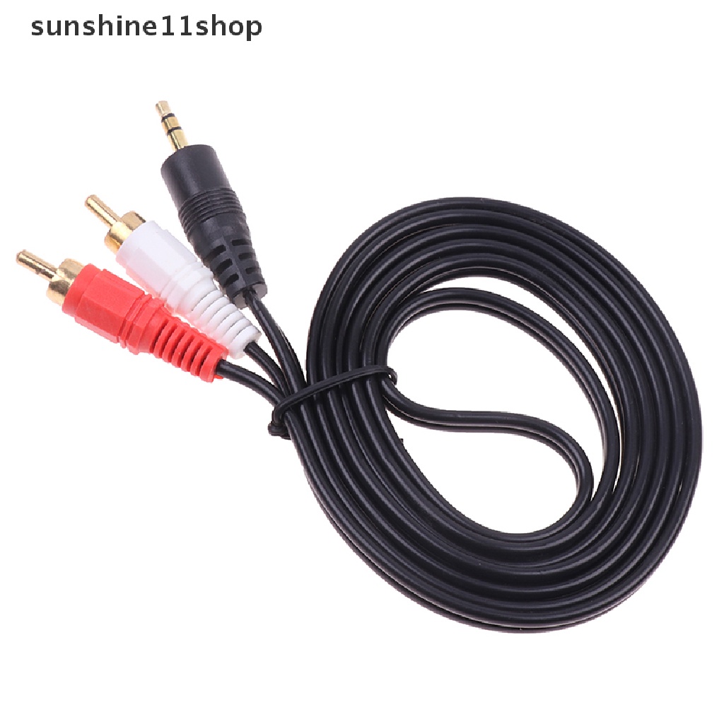 Sho Jack 3.5mm Aux to 2kabel RCA Audio Video 2RCA Cord Untuk PC DVD TV VCR Speaker N