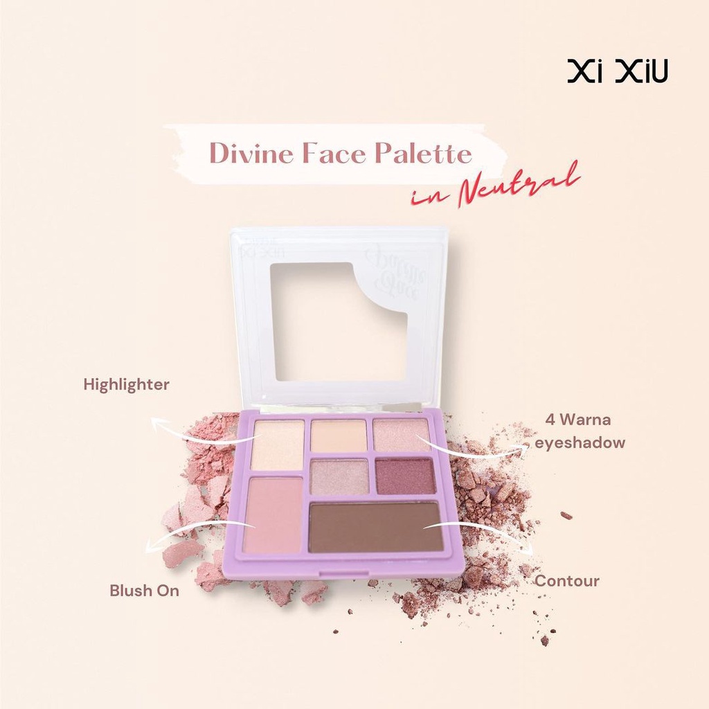 XI XIU DIVINE FACE PALETTE - HIGHLIGHTER EYESHADOW BLUSHER CONTOUR PALETTE