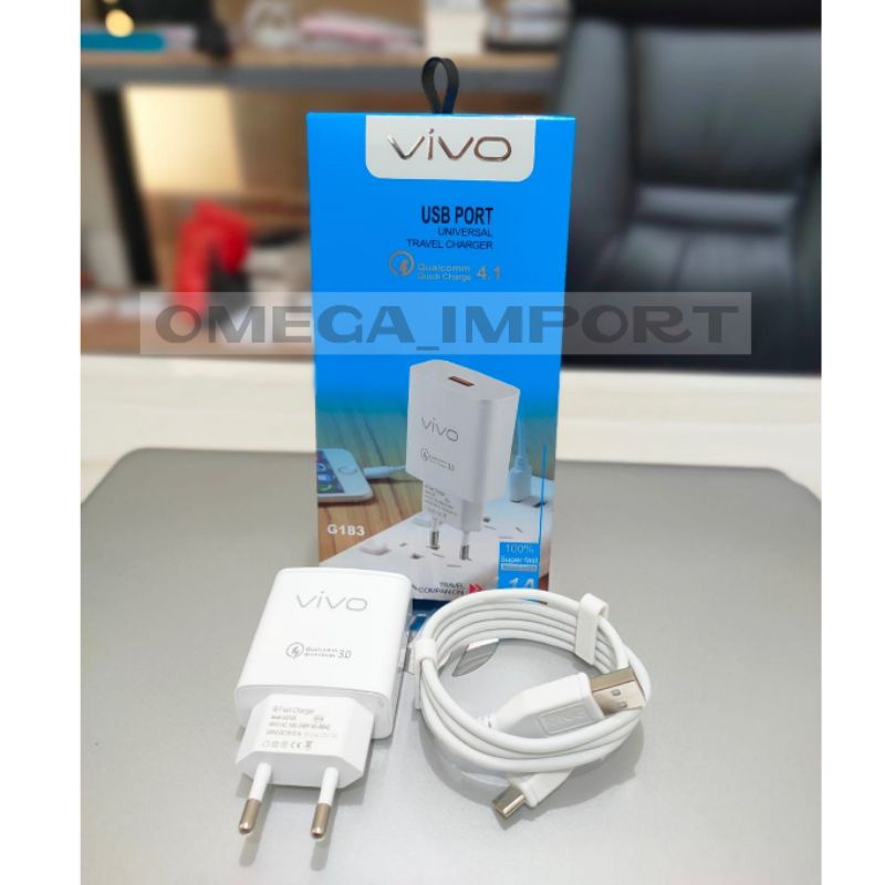 (OM) TC CHARGER ORIGINAL VIVO Y15 QUICK 3.0A QUALLCOM 3.0A MICRO &amp; TYPE C