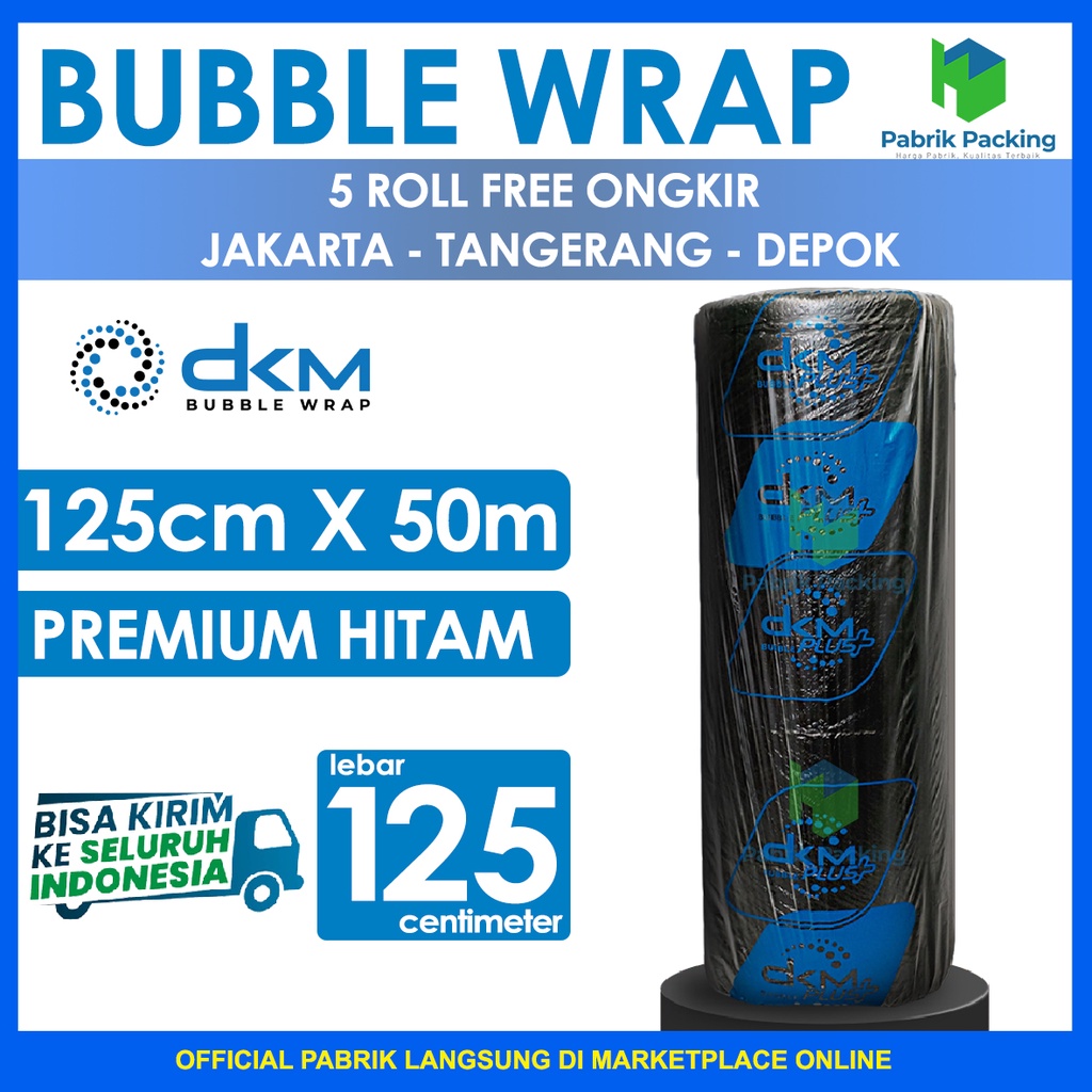 

BUBBLE WRAP ROLL DKM PLUS HITAM PREMIUM SIZE 125 CM x 50 M