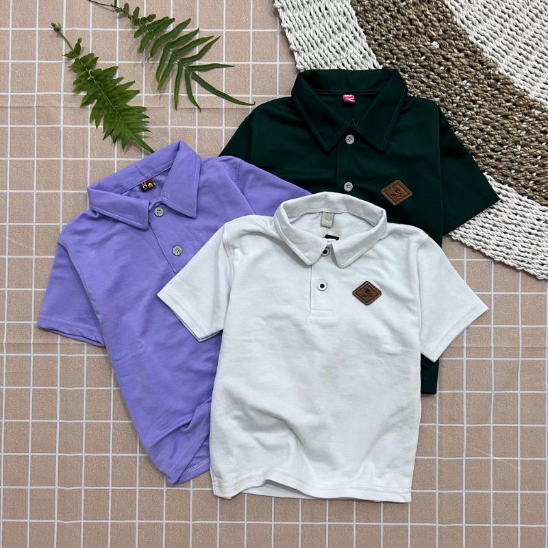 Kaos Polo Polos Anak Laki Laki Kerah Kancing usia 1-10 Tahun