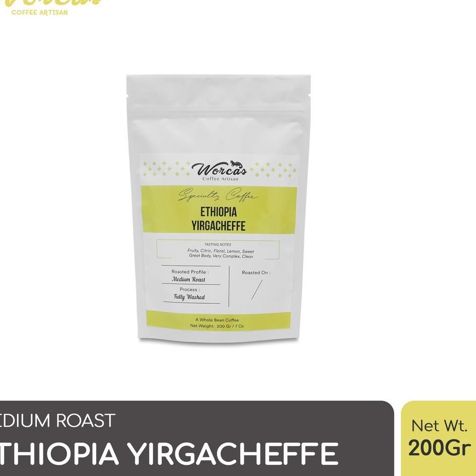 

♀ WORCAS Kopi Arabika Ethiopia Yirgacheffe 200 Gram - Medium Roast ➯