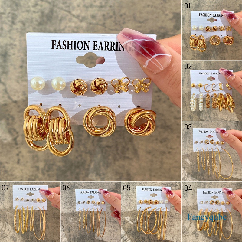 Retro Mutiara Rumbai Hoop Earring Fashion Kupu-Kupu Stud Earrings Wanita Perhiasan Aksesoris