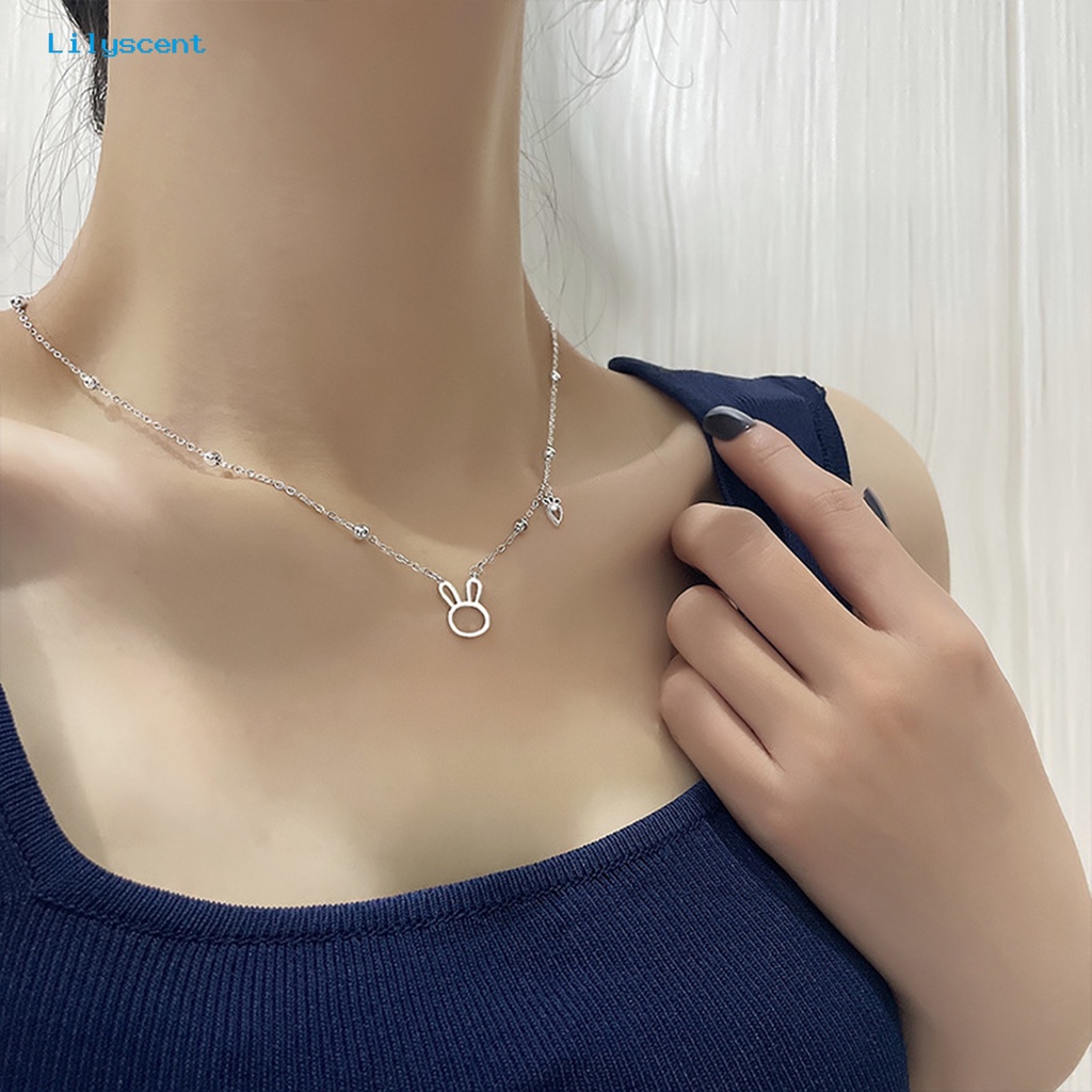 [LS] Kalung Simple Adjustable Halus Berongga Keluar Liontin Wanita Indah Kalung Terang Untuk Pakaian Sehari-Hari