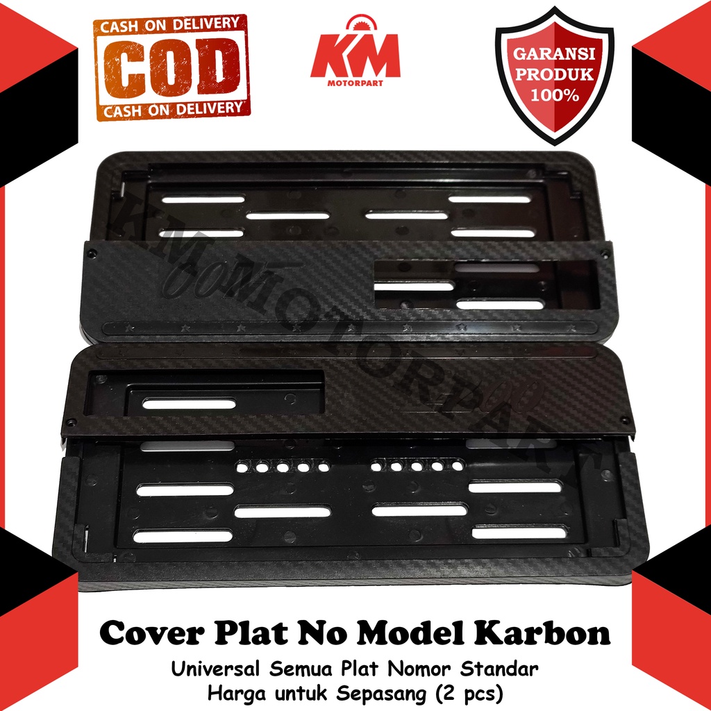 Dudukan Plat Nomor Motor Karbon Cover Bingkai Original