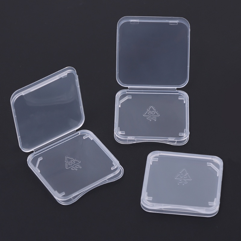 1/10pcs Kotak Holder Case Memory Card SD Transparan/Kotak Penyimpanan Pembaca Kartu Pelindung