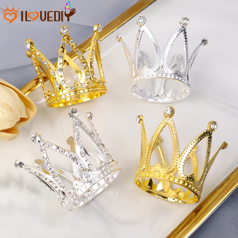 Halus Dessert Top Dekorasi Shiny Zirkon Mahkota Hiasan Kepala Ulang Tahun Pernikahan Pesta Dekorasi Perlengkapan Mahkota Mini Hiasan Kue