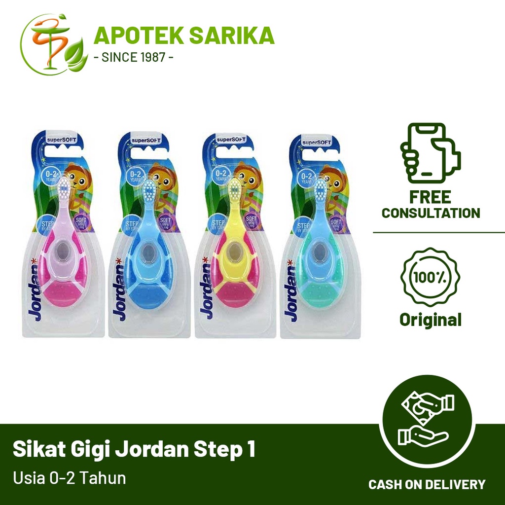 Sikat Gigi Jordan Step 1 Anak / Bayi Usia 0 - 2 Tahun