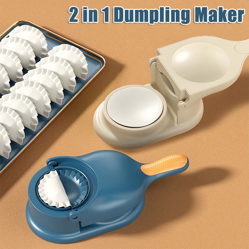 2in1 Dumpling Maker DIY Alat Penekan Adonan Manual Press Dumpling Skin Mold Dumplings Crust Make Machine Alat Kue Dapur Berguna