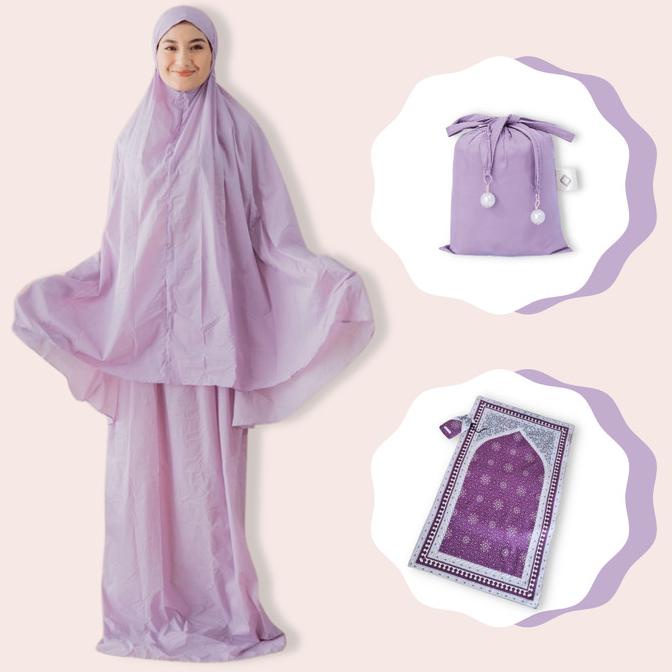 mukena traveling mini parasut premium plus sajadah