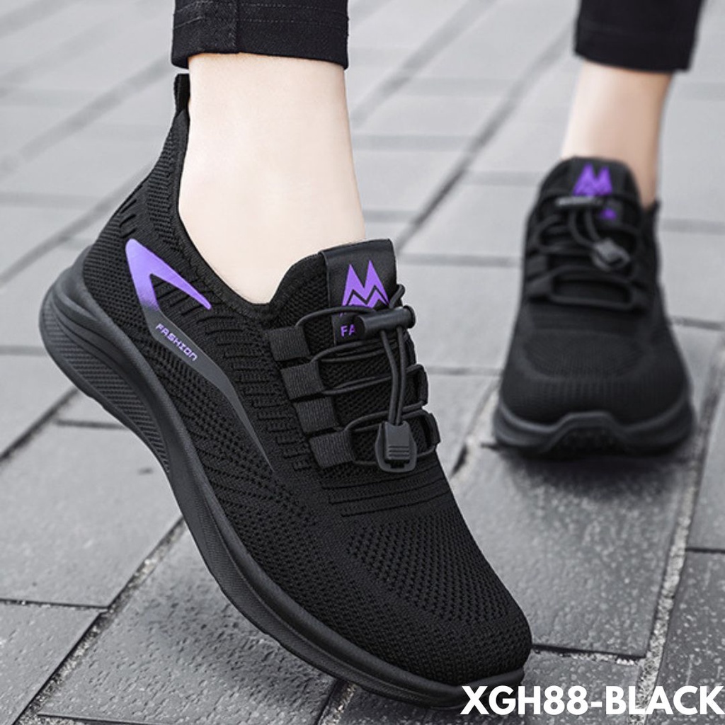 Gypsy - Forey Sepatu Wanita Tali Bahan Rajut Sneakers Cewek Import Sport Olahraga XGH88