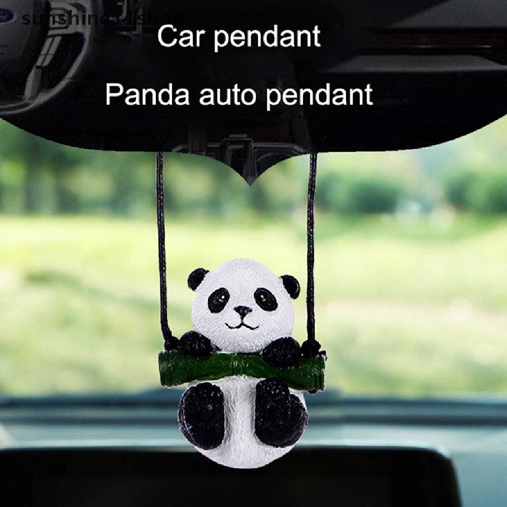 Sho Hias Non-abrasive Mobil Cabang Panda Ayunan Liontin Aksesoris Mobil N