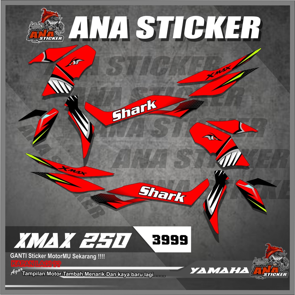 3999 STICKER STRIPING XMAX 250CC DESIGN SHARK