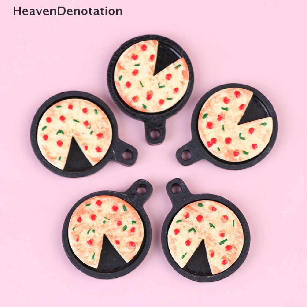 [HeavenDenotation] 1set Rumah Boneka Miniatur Buah Piring Pizza Bakeware Dapur Resin Set Anak Hadiah HDV