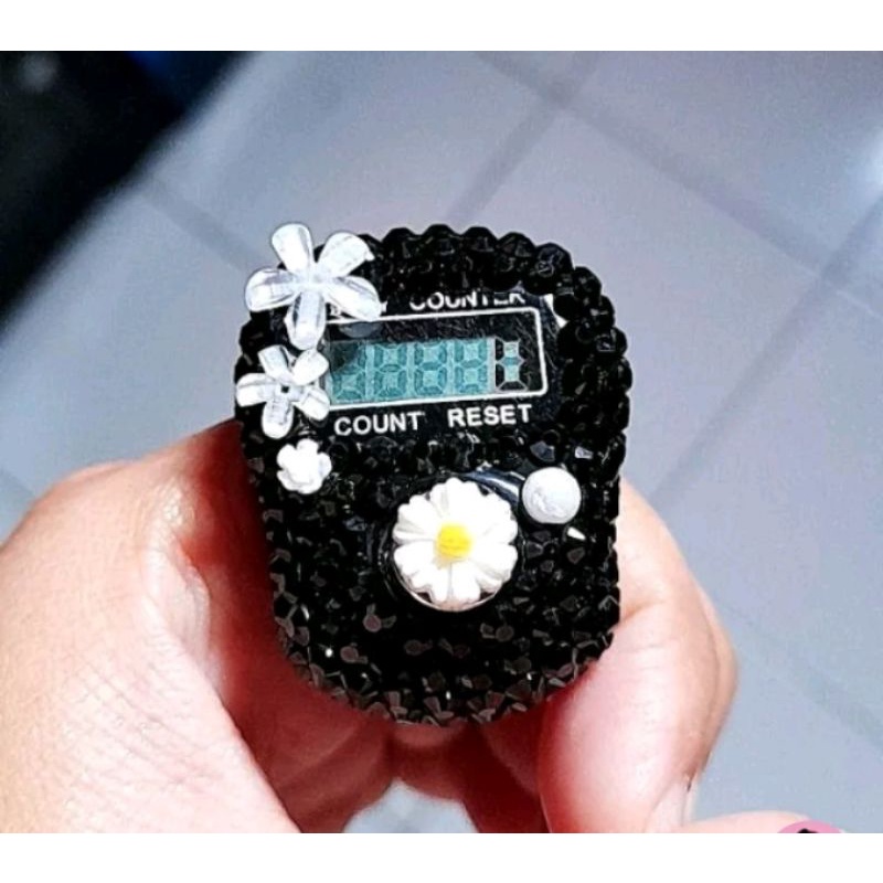 tasbih digital Swarovski /tasbih digital hitam cantik/tasbih digital non led/tasbih kado manfaat/Sou