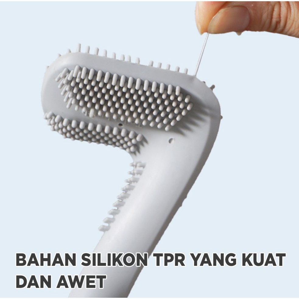 PA Sikat Toilet Silikon Bentuk Stik Golf / Alat Pembersih WC Kamar Mandi / Toilet Brush Silicone Fleksible Serbaguna Sela Karet Lentur PR129