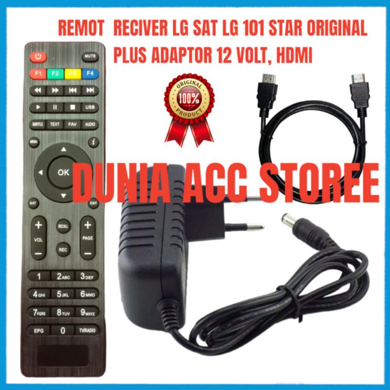 remot reciver parabola LG sat LG 101 star original plus adaptor 12 volt, HDMI