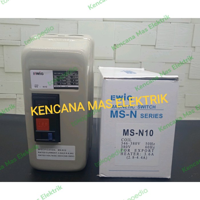 Magnetic Motor Starter Ewig Msn-10 220Vac/380Vac