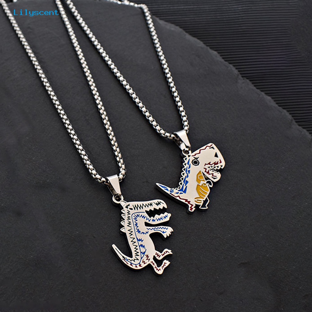 [LS] Sweater Kalung Geometris Hewan Liontin Electroplating Anti-Karat Leher Ornamen Tahan Luntur Punk Lucu Dinosaurus Rantai Kalung Perhiasan Aksesori