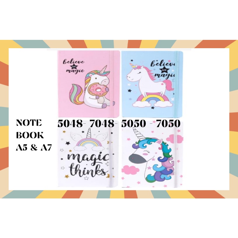 

KJ!! NOTEBOOK MINI BUKU TULIS KECIL MURAH SOUVENIR HADIAH NOTEBOOK DIARY UK. A7 MOTIF UNICORN 7050