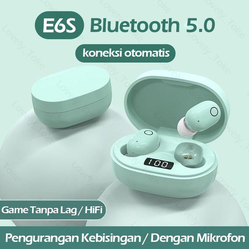 E6S TWS LED Display Earphone Bluetooth with Mic Headset Bluetooth Smart Touch Henset Bloetooth Sport Waterproof Earphone Wireless HiFi Stereo Handset Bluetooth