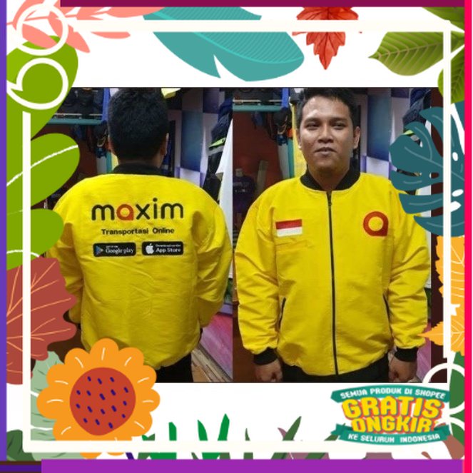 Jaket bomber distro maxim ojol ojek online polos custom indonesia cewek cowok pria wanita unisex ker
