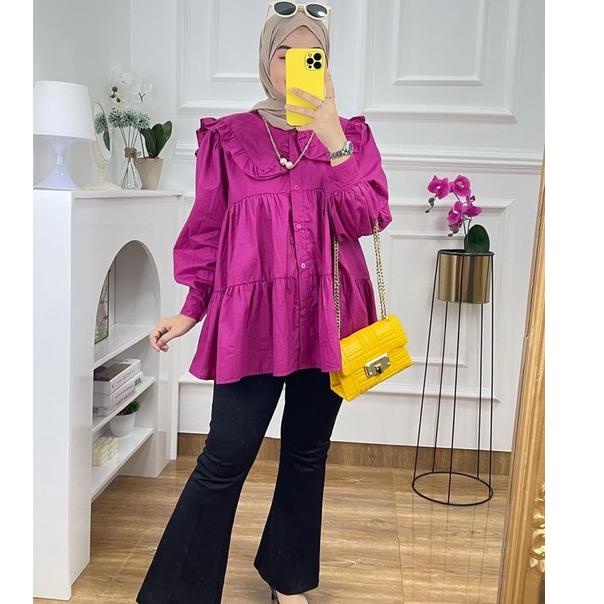 Menarik FELLY TUNIK KATUN POPLIN // TUNIK FUSCHIA