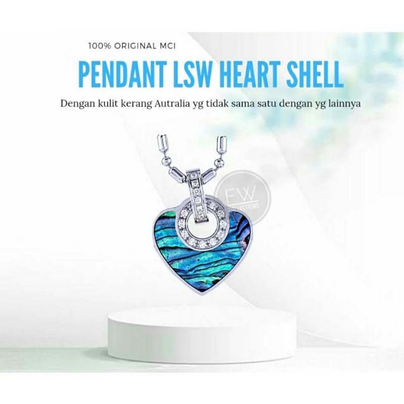 KALUNG KESEHATAN MCI PENDANT LSW HEART SHELL ORIGINAL PRODUK MCI 100%