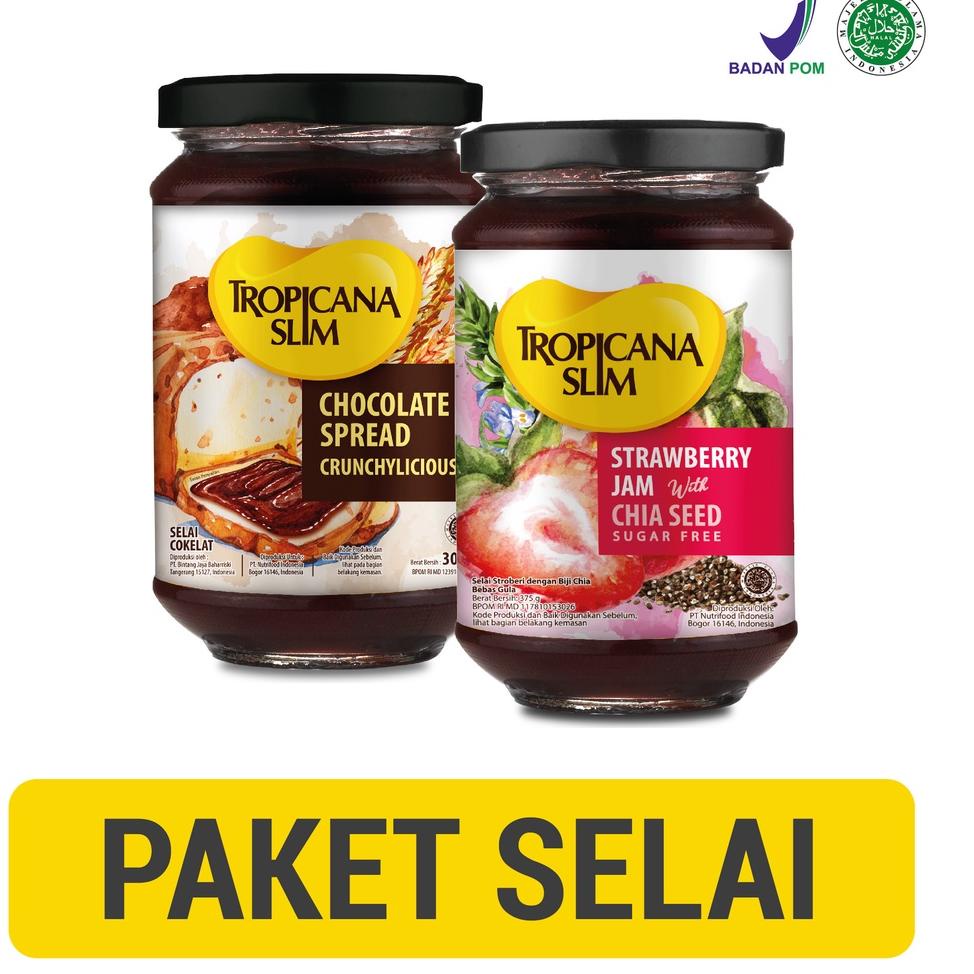 

Diskon Paket Sarapan Tropicana Slim Chocolate Spread 300 gram + Tropicana Slim Strawberry Jam 375 gram PCY