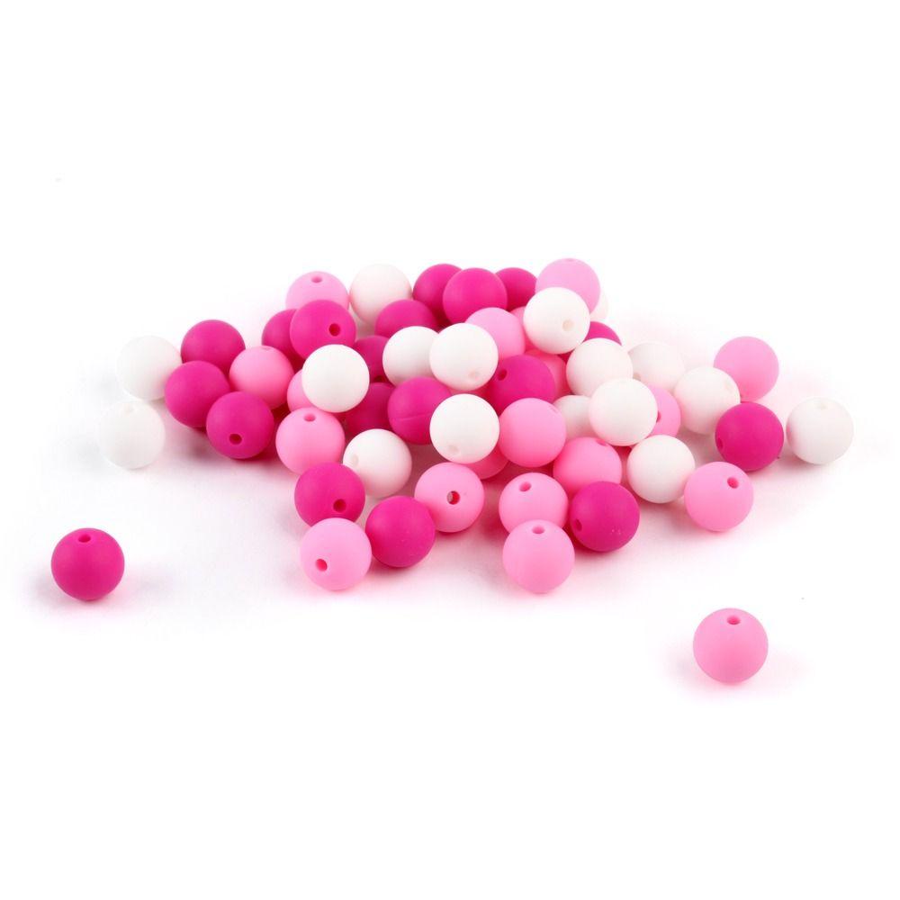 Lanfy Silicone Bead 15mm Aman Gelang DIY Food Grade Tumbuh Gigi Dot Bayi