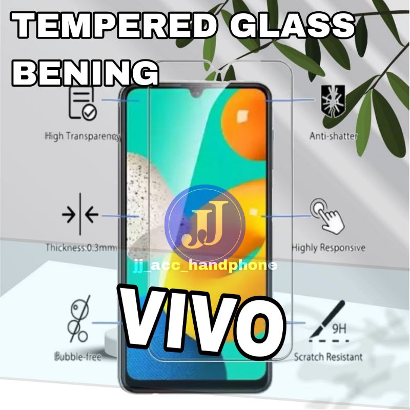 Tg / Pelindung Layar / Anti Gores Bening / Tempered Glass Bening Vivo V11 PrO V11 Y17 Pro Y81 V15 V15 Pro Y51 Y65 Y81 Y91C Y91 Y93 V21 Y53s Y35 2022 Y16 Y22 Y22S Y02 Y02S Y27 5G