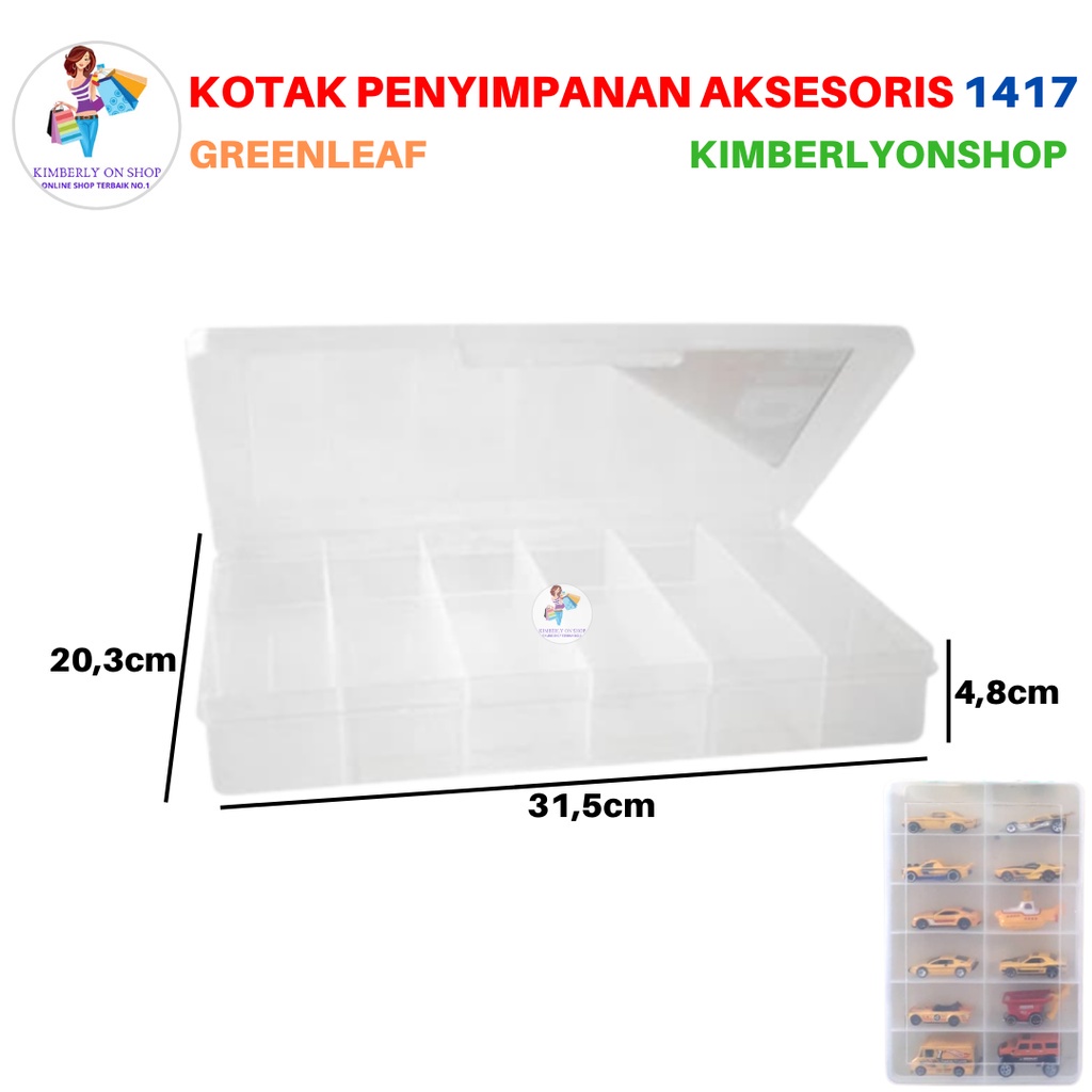 Kotak Perkakas Reiko Storage Box Spare Part 12 Sekat Compartment 1417 Green Leaf