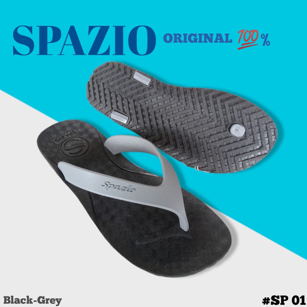 TERLARIS Sandal santai pria bahan karet anti slip super awet SPAZIO 02/SANDAL JEPIT/BUKAN SELOP/BUKAN BAN2 GESPER