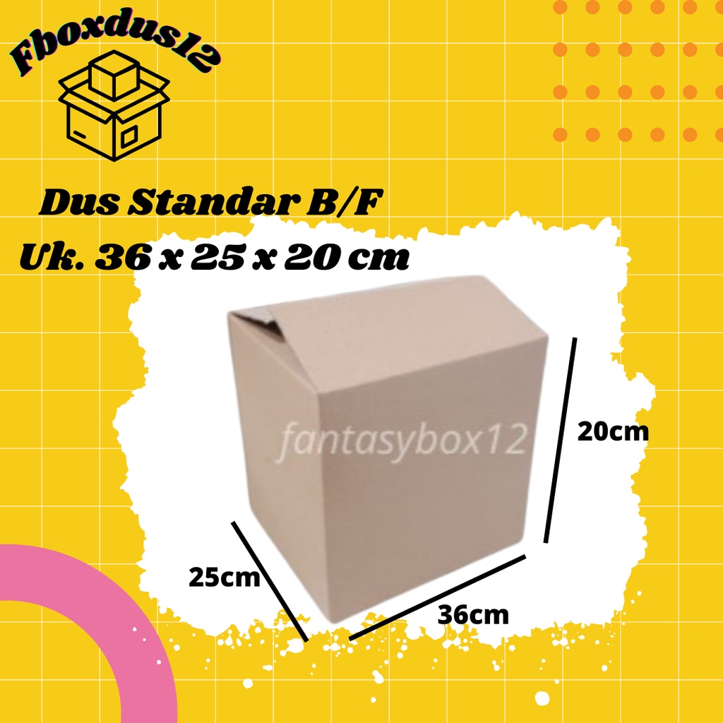 

Kardus/Dus/Box Baru Polos B flute uk. 36x25x20cm (MINIMAL ORDER 5 PCS)