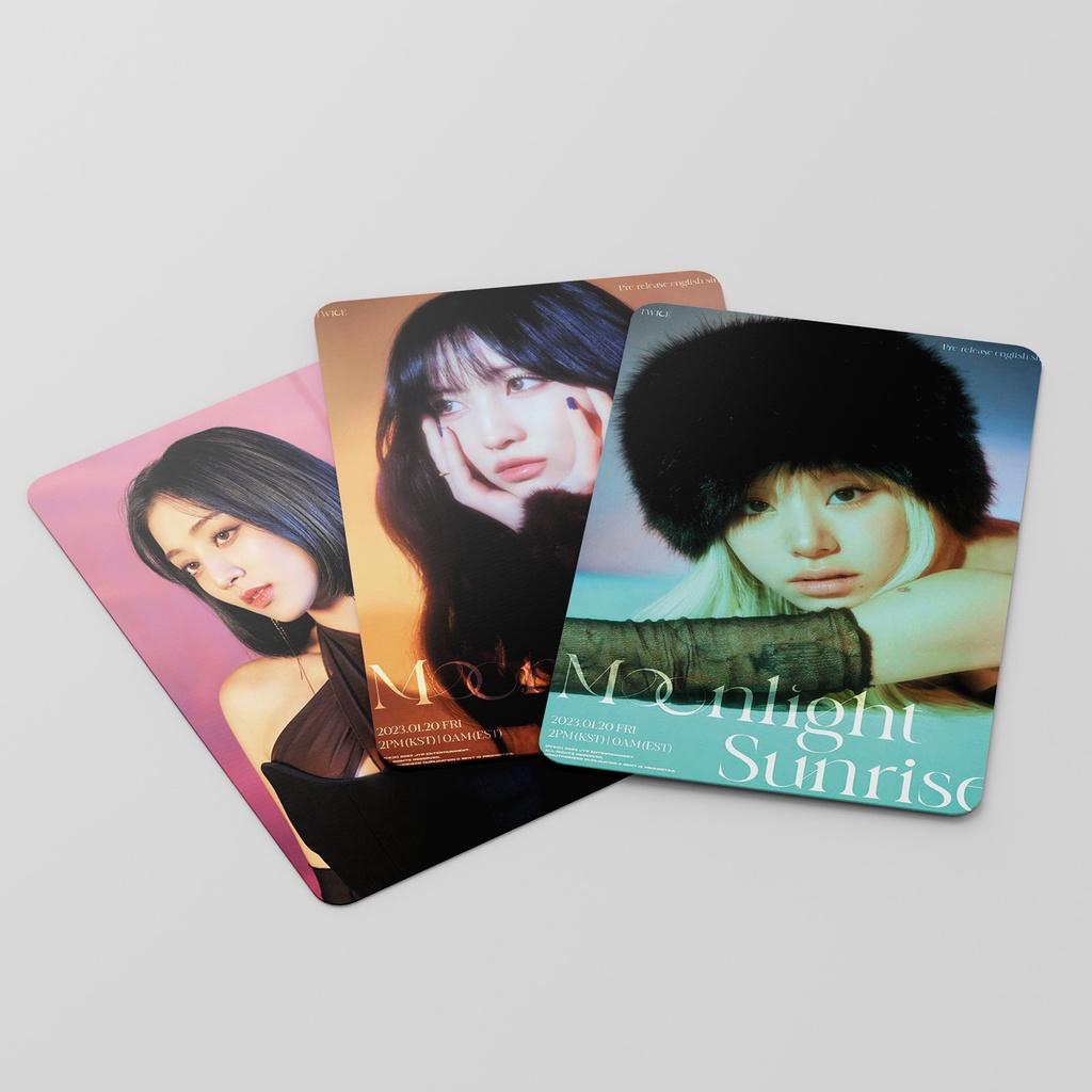 55pcs / box TWICE Album MOONLIGHT SUNRISE Photocards Momo Sana Mina Jihyo Dahyun Tzuyu Nayeon Jeongyeon Chaeyoung Lomo Cards Kpop Postcards