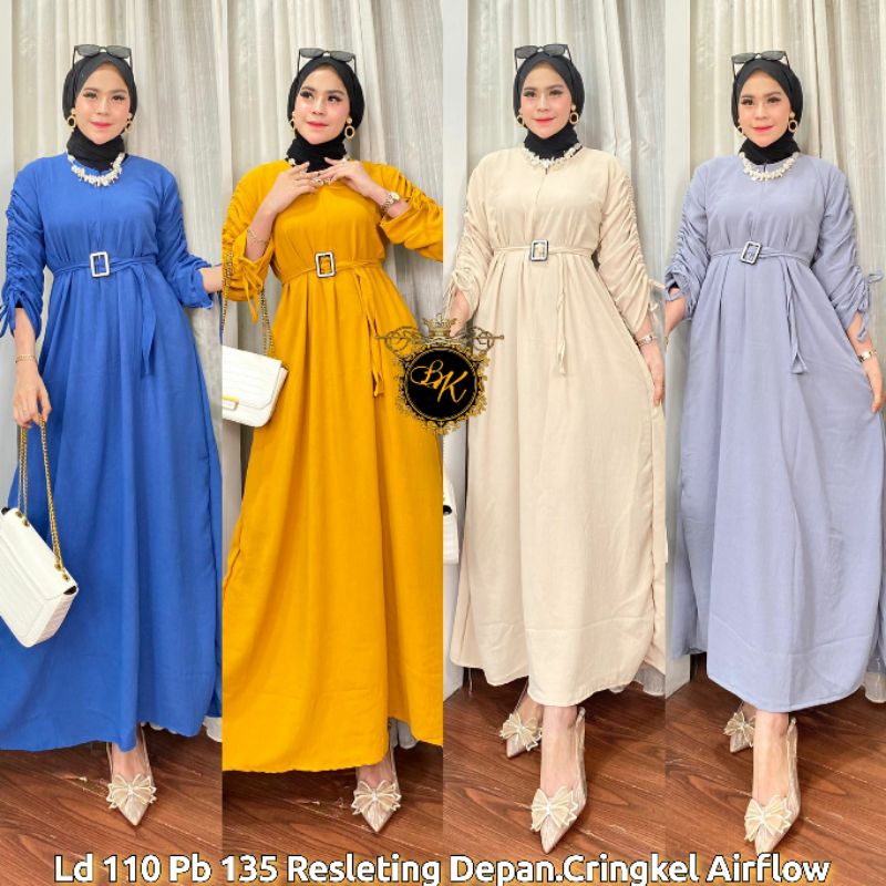 Terbaru Gamis Cringkel | Gamis Serut Cringkel |Gamis Longdress Polka | Gamis Polka | Gamis Midi Polk