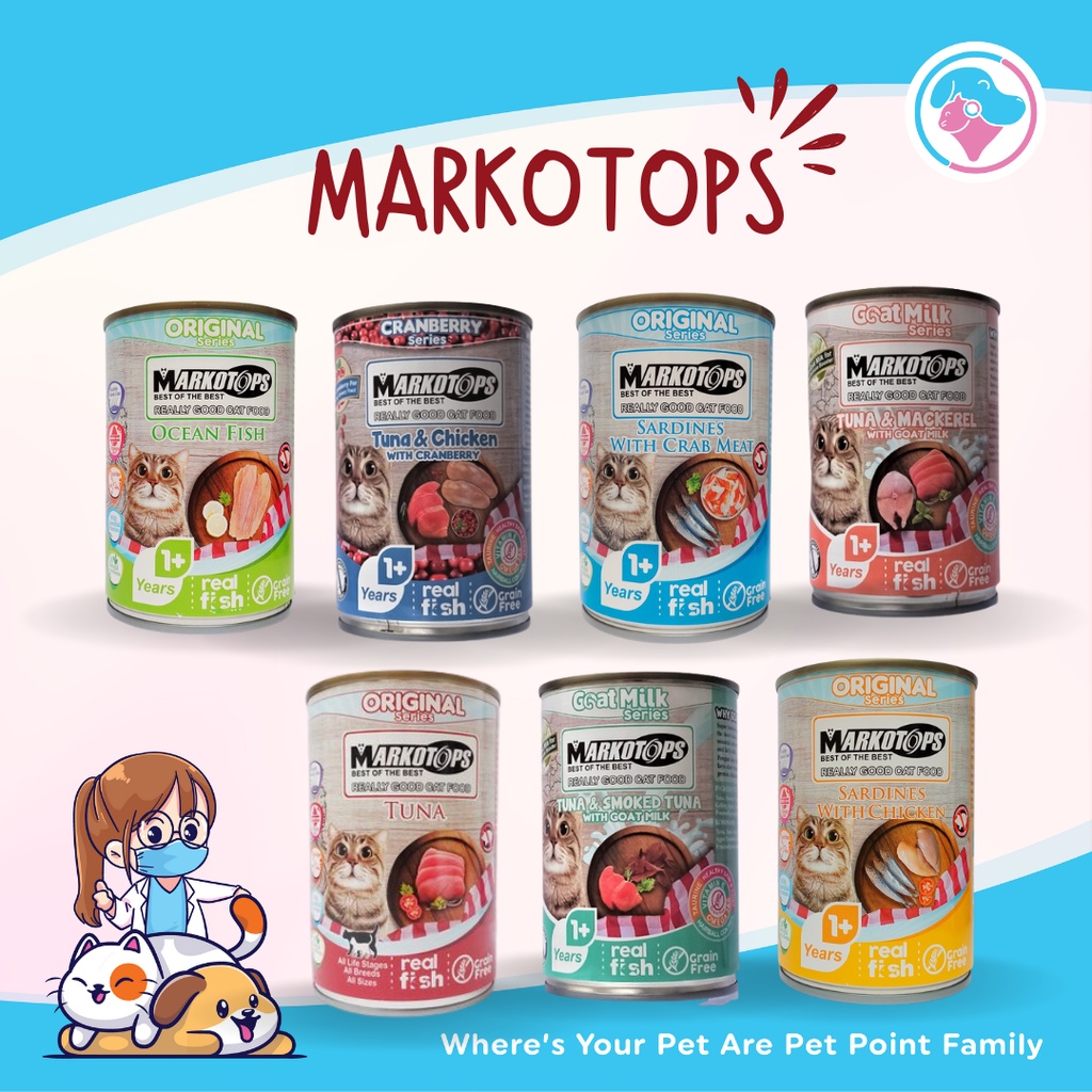 MARKOTOPS Kaleng 400 gram - Makanan Kucing Wet Food untuk Kitten dan Adult