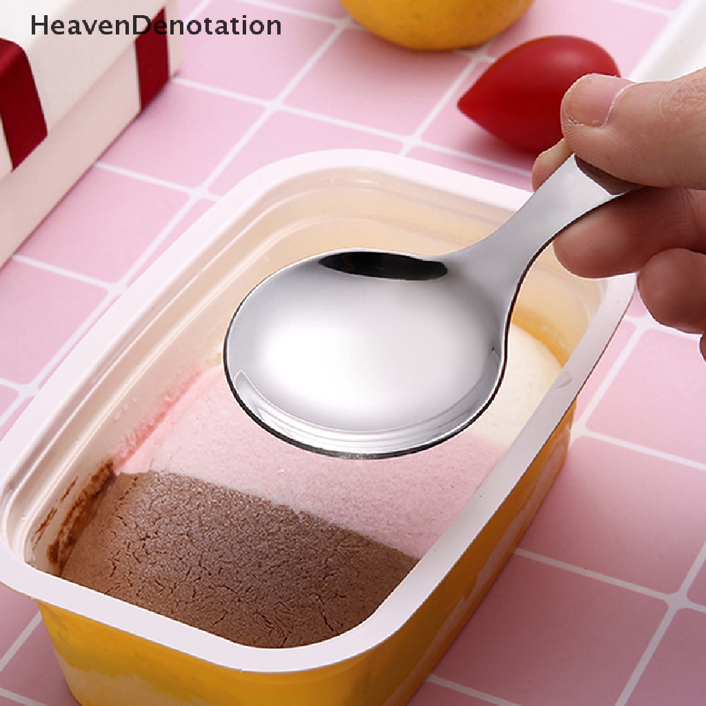 [HeavenDenotation] Sendok Stainless Steel Lucu Gagang Pendek Sendok Es Krim Teh Kopi Sendok Anak HDV