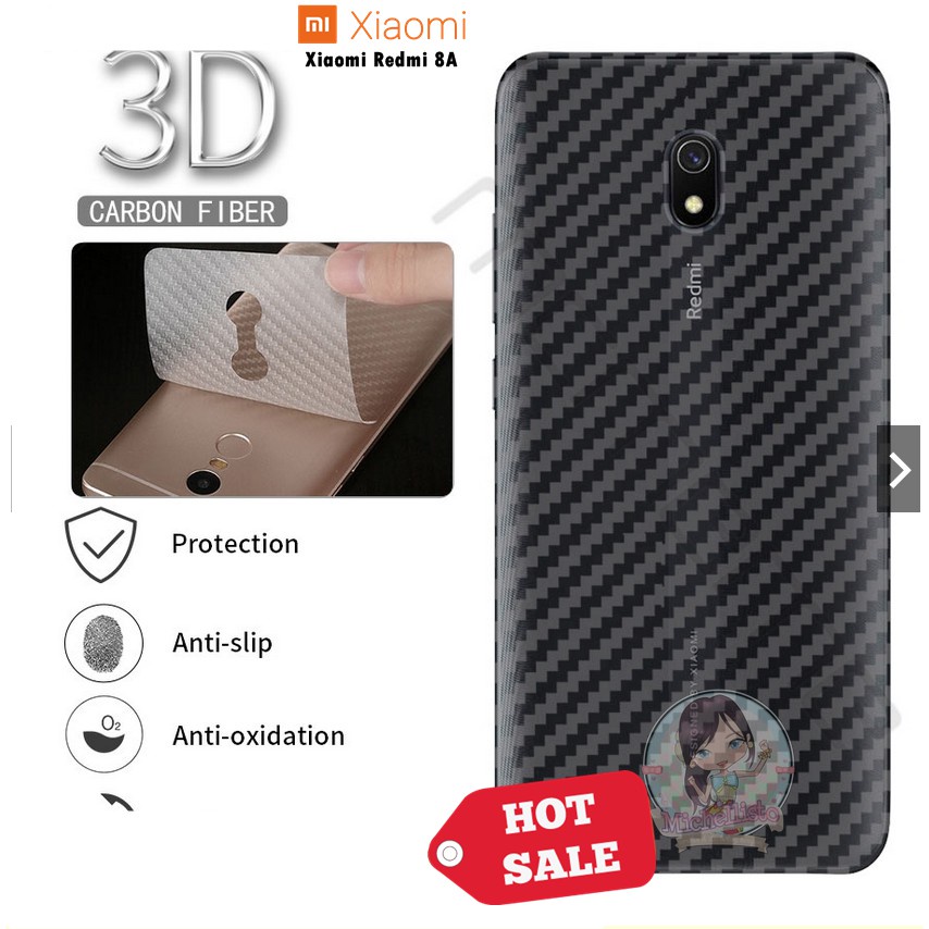 Anti Jamur Xiaomi Redmi 8A 8A Pro Garskin Carbon Antigores Belakang 3D