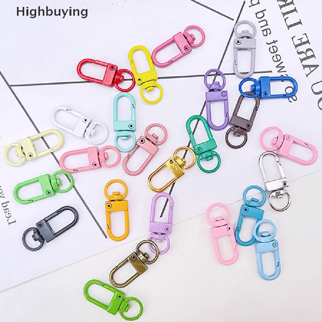 Hbid 5Pcs Lucu Permen Warna Gantungan Kunci Cincin Logam Lobster Clasp Clip Keychain Ring Rotatable Car Keychain DIY Ch Untuk Membuat Perhiasan Aksesoris Glory