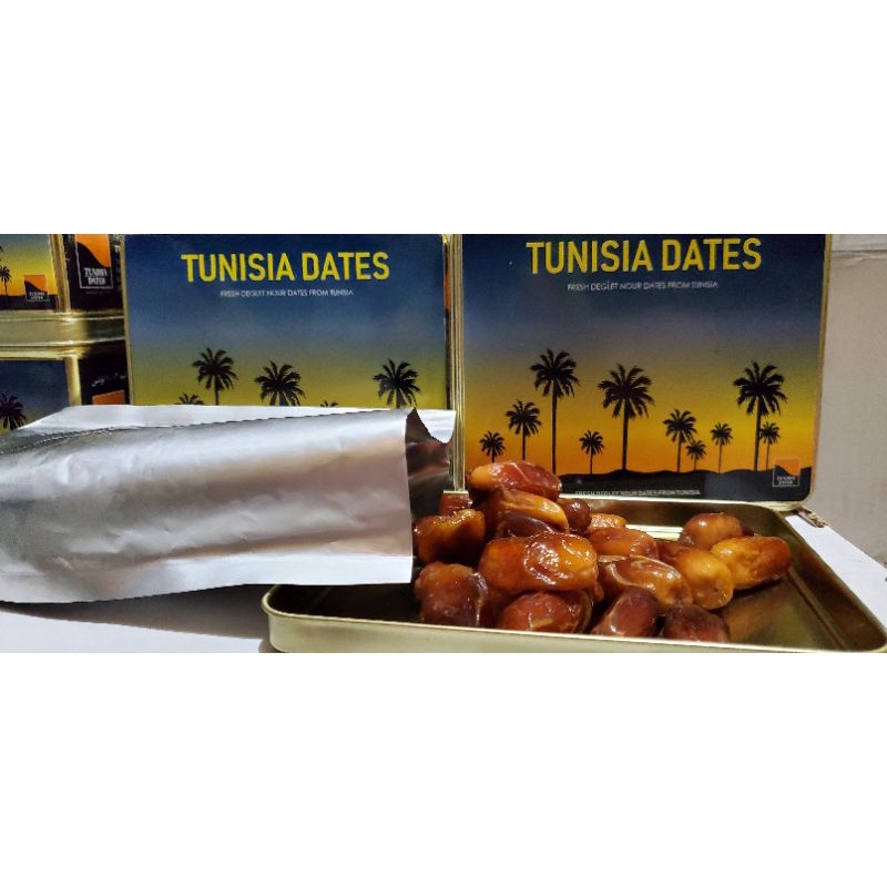 kurma tunisia palm dates kemasan kaleng 1kg premium